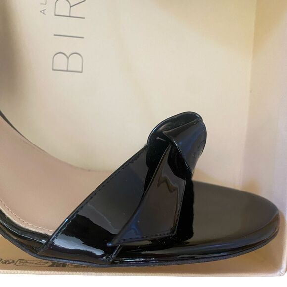 ALEXANDRE BIRMAN CLARITA BELL 85 PATENT SANDALs Black Heels bow shoes Revolve 8 - Picture 14 of 15